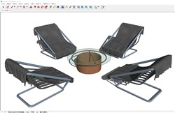户外休闲桌椅的sketchup模型