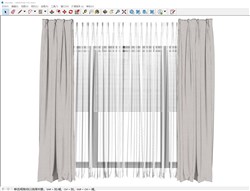现代窗帘窗户的sketchup模型