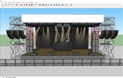 桁架舞台DJ打碟的sketchup模型