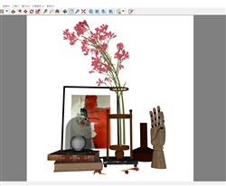 装饰画花瓶书本的sketchup模型