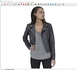 叉腰站姿女性人物的sketchup模型