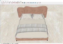 木质双人床床铺的sketchup模型