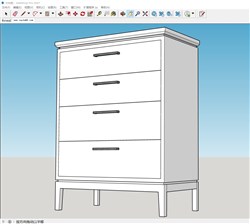 斗柜抽屉柜的sketchup模型