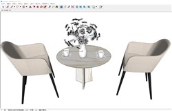 聊天桌椅的sketchup模型