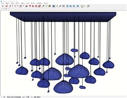 吊坠装饰吊灯的sketchup模型