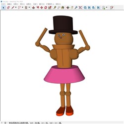玩具木偶人的sketchup模型