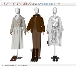 服装店假人模特的sketchup模型