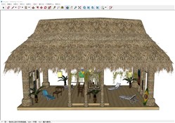 茅草亭凉亭的sketchup模型