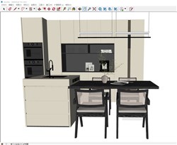 现代厨房橱柜岛台的sketchup模型