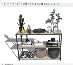 装饰摆件置物架的sketchup模型