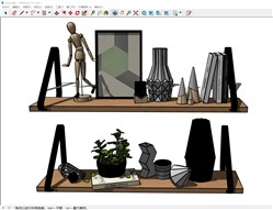 壁挂架子书架的sketchup模型