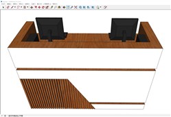 双前台柜接待台的sketchup模型