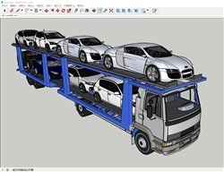 汽车运输卡车的sketchup模型