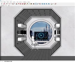 科幻太空舱办公室的sketchup模型