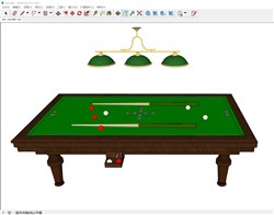 台球桌桌球的sketchup模型