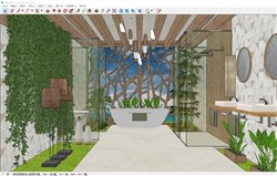 自然风浴室的sketchup模型