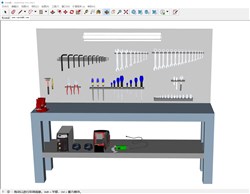 扳手螺丝刀工具台的sketchup模型