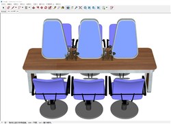 多人化妆桌梳妆台的sketchup模型