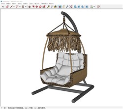 竹编吊椅的sketchup模型