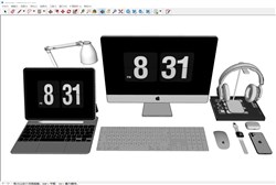 电脑显示器耳机手表的sketchup模型