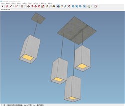 简易吊灯灯具的sketchup模型