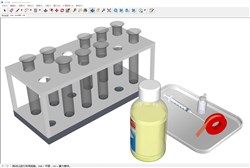试管针筒实验器材的sketchup模型