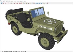 军车jeep吉普车的sketchup模型