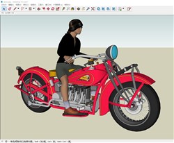 骑摩托车的印度女孩的sketchup模型