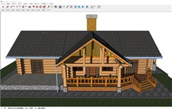美式乡村木屋的sketchup模型