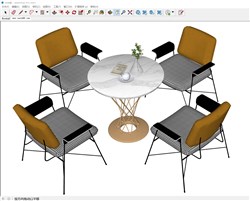 洽谈桌椅的sketchup模型