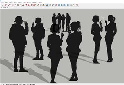 吸烟2D人物的sketchup模型