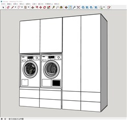 洗衣柜洗衣机的sketchup模型