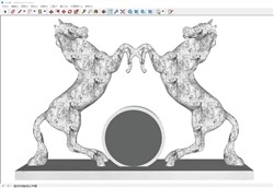 双马雕塑工艺品的sketchup模型