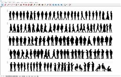 2D黑影剪影人物的sketchup模型