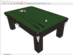 台球桌撞球的sketchup模型
