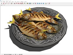 美食鱼肉的sketchup模型