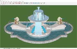 欧式狮子喷泉水景的sketchup模型