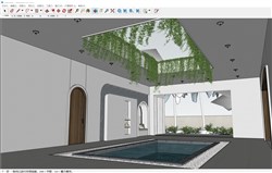 室内私人游泳池的sketchup模型