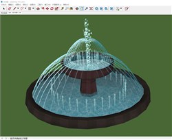 喷泉水池景观的sketchup模型