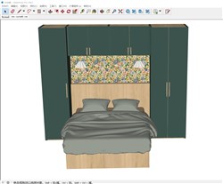 收纳床折叠床的sketchup模型
