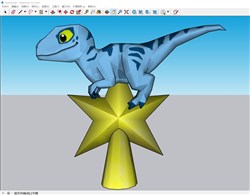 恐龙玩具五角星的sketchup模型