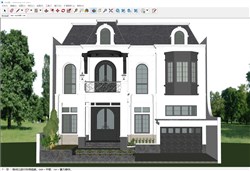简欧风格独栋别墅的sketchup模型