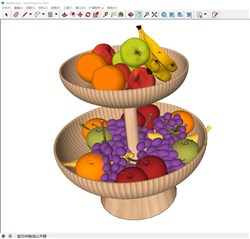 双层果盘水果的sketchup模型
