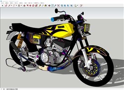 雅马哈摩托车的sketchup模型