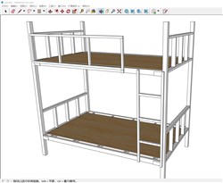 双层床上下铺的sketchup模型