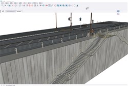 城市人行天桥及周边道路场景的sketchup模型