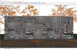 瓦片景墙景观的sketchup模型