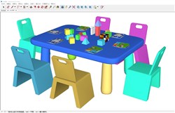 儿童积木桌玩具桌的sketchup模型