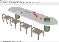 儿童玩具桌的sketchup模型