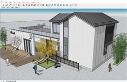 中式公共厕所建筑的sketchup模型